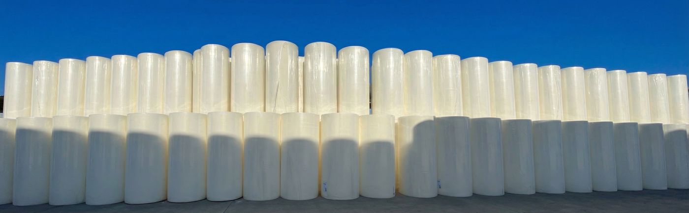 Jumbo paper rolls — ARG Paper Company supply yard